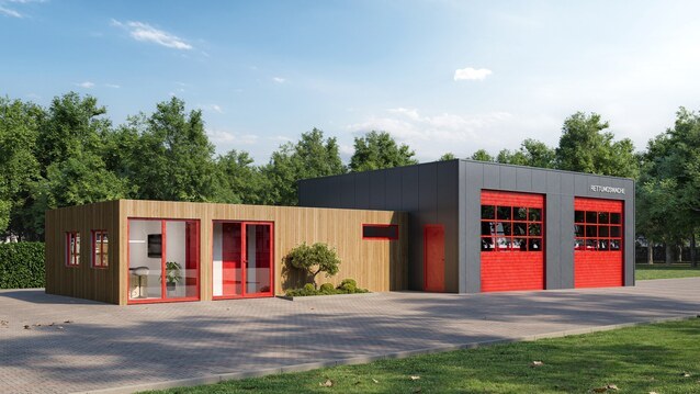 Feuerwehrgerätehäuser mit Hacobau günstig bauen Feuerwachen und Rettungswachen günstig bauen in Modulbauweise