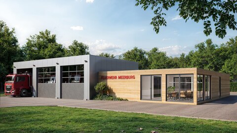 rettungswachen feuerwachen spritzenhaeuser feuerwehrgeraetehaeuser günstig bauen Feuerwachen und Rettungswachen günstig bauen in Modulbauweise