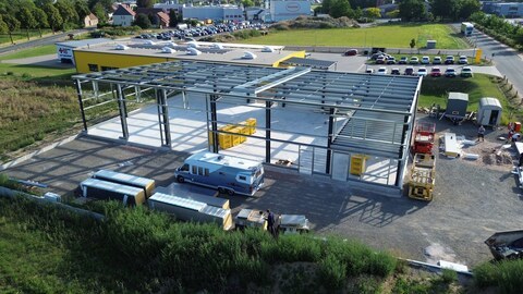 Hallenbau in Stahlsystembauweise Hallen aus Stahl mit Hacobau GmbH günstig bauen als Systemstahlhalle