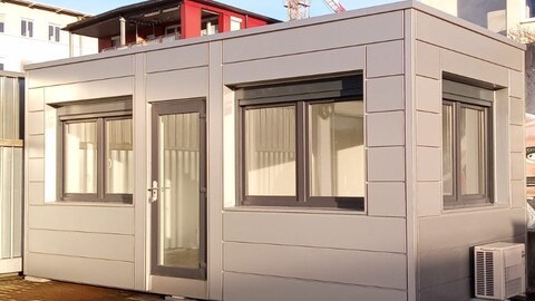 Bürocontainer mit Kassettenoptik Bürocontainer von Hacobau GmbH günstig kaufen direkt ab Hersteller
