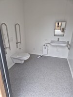 Toilettencontainer von Hacobau GmbH innen Sanitärcontainer von Hacobau GmbH innen