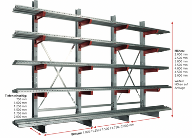 Kragarmregale für eine schwere Belastung aus Berlin