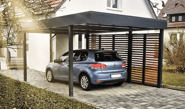 Carport mit Sichtschutz Einzelcarport mit Sichtzaun